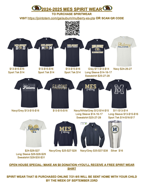 MES Spirit Wear PTA 2024-25